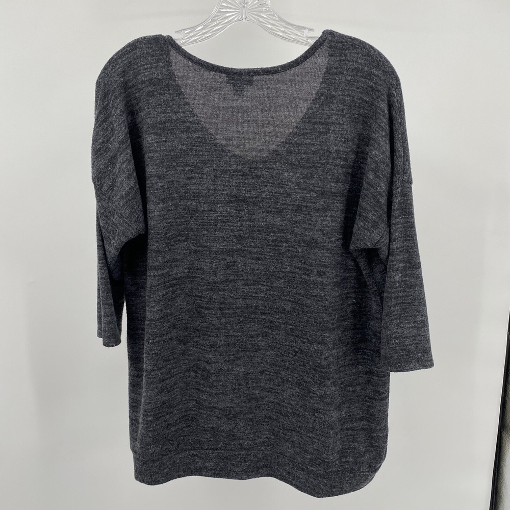 Torrid Gray V-Neck Plus Size XS Pullover Sweater Over Sized Comfy 3/4 Sleeve